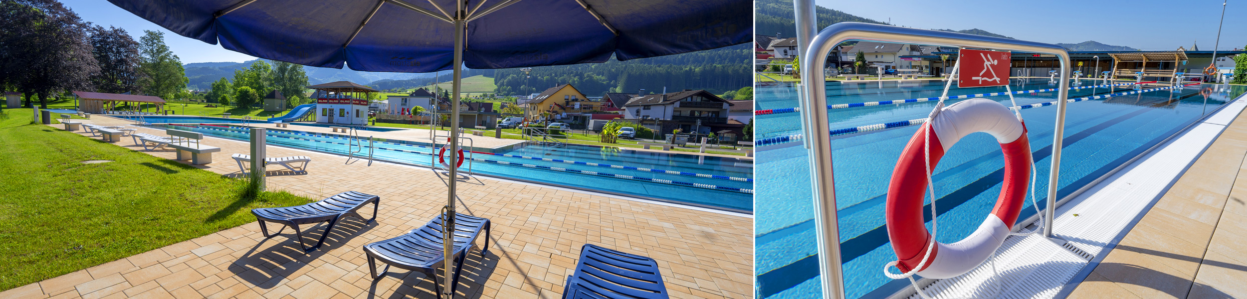 Ansicht der Freibadanlage - Stadtwerke Elzach und IG Bad freuen sich auf Ihren Besuch